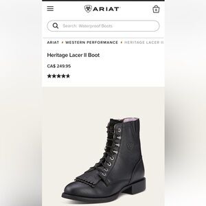 Ariat Black Lace Up Boots